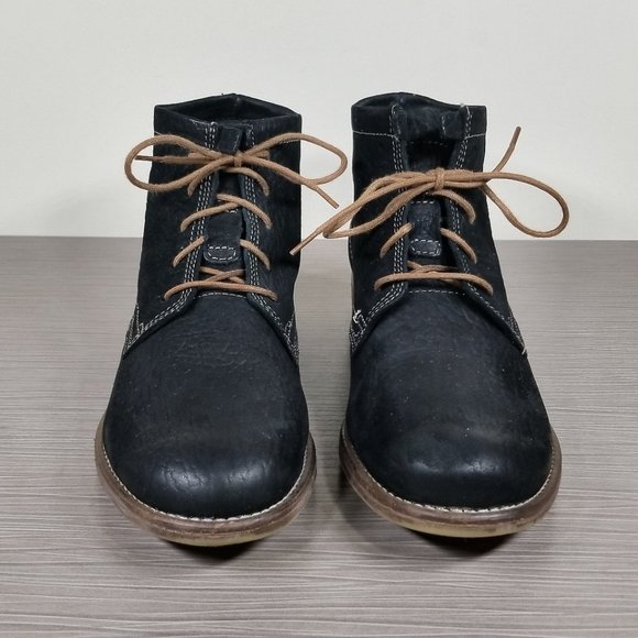Josef Siebel Sienna Lace-up Booties, Black Leather, Womens Size 7.5 US / 38 - Picture 2 of 13